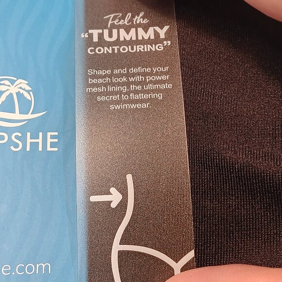 Cupshe women's black 1 shoulder 'Tummy Contouring' one piece swimsuit sz L - NWT - Picture 12 of 13